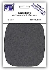 Koženkové nažehľovacie záplaty - šedá